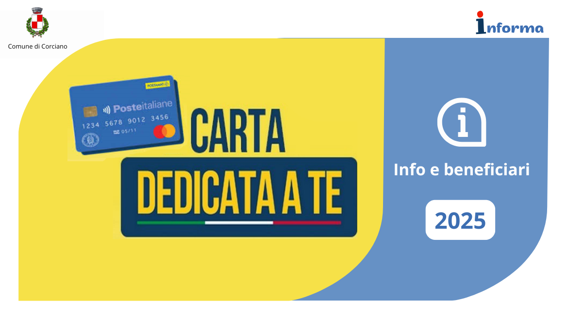 Carta dedicata a te 2025  Misura di sostegno ai nuclei familiari in stato di bisogno per lacquisto di beni alimentari di prima necessit. Elenco beneficiari