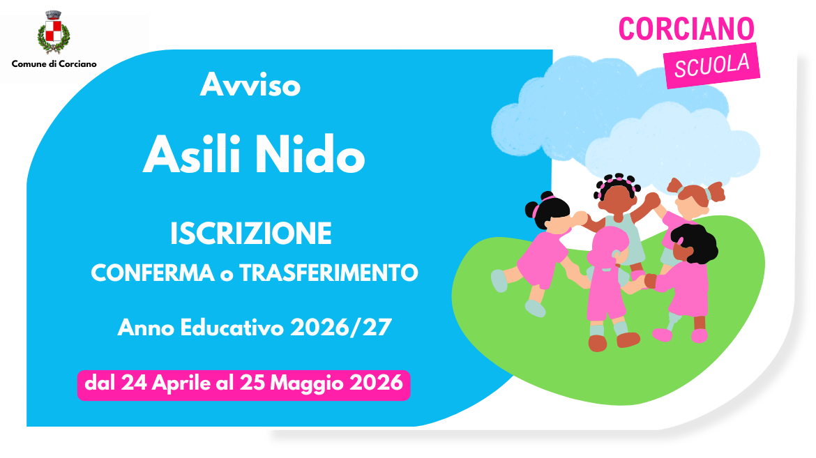Avviso pubblico apertura iscrizioni e richieste di riconferma e trasferimenti ai servizi socio-educativi per la prima infanzia anno educativo 2026/2027