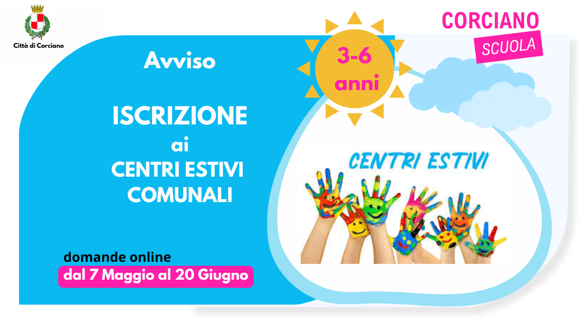 CENTRI ESTIVI COMUNALI 2026 per bambini 3 � 6 anni  � Aperte le iscrizioni
