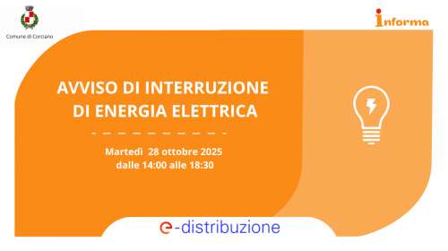 Avviso interruzione energia elettrica Marted 28 Ottobre 2025