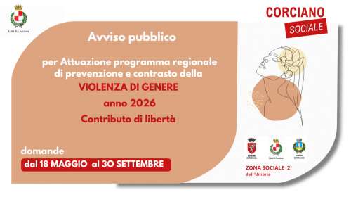 Avviso pubblico per attuazione programma regionale di prevenzione e contrasto della violenza di genere anno 2026.  Contributo di libert�