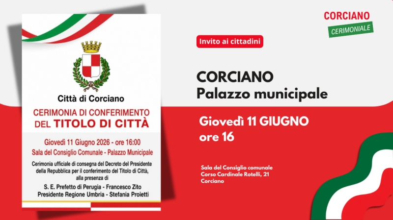 Cerimonia di conferimento del titolo di Citt� di Corciano