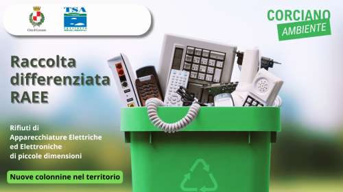 Nuove colonnine per la raccolta dei micro RAEE (Rifiuti di Apparecchiature Elettriche ed Elettroniche di piccole dimensioni) sul territorio comunale di Corciano