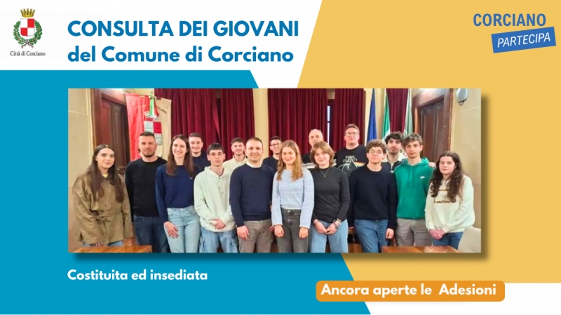 Nasce la Consulta dei Giovani di Corciano: insediato il nuovo organismo consultivo