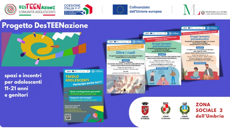 Progetto DesTEENazione   - Spazi e incontri per adolescenti 11-21 anni e genitori
