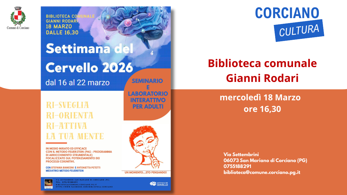 Settimana del Cervello 2026 � Seminario e laboratorio interattivo per adulti