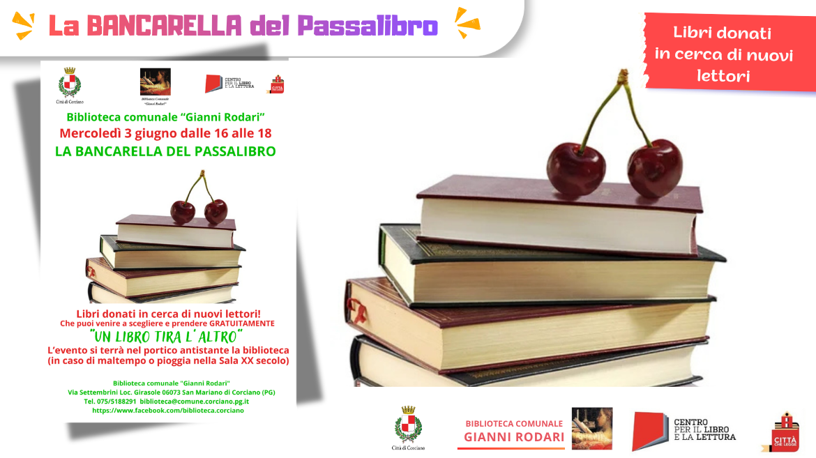 LA BANCARELLA DEL PASSALIBRO , Libri donati in cerca di nuovi lettori
