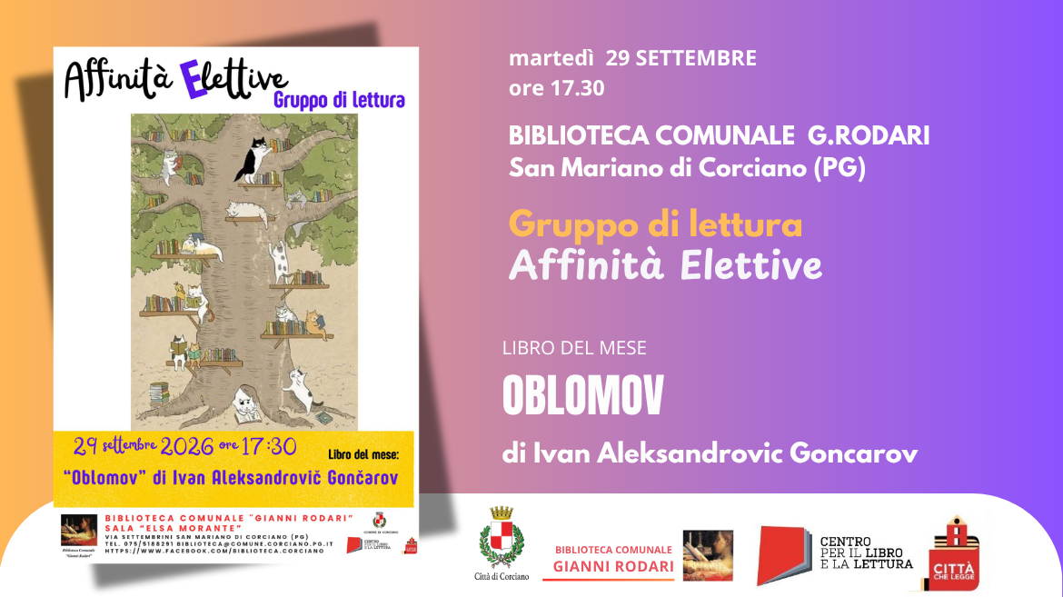 Affinit� Elettive- Gruppo di lettura adulti.  Un momento di incontro e confronto aperto a chi ama leggere