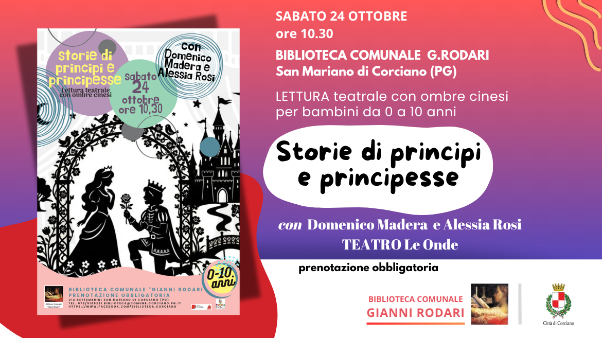 Storie di principi e principesse  -  Lettura teatrale con ombre cinesi  con Domenico Madera e Alessia Rosi, Teatro Le Onde